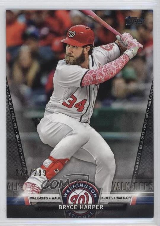 2018 Topps Salute Series 2 Walk-Offs Black 224/299 Bryce Harper #S-1 3q5