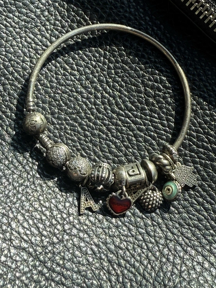 PULSERA PANDORA CON 12 DIJES S 925 ALE Madre e Hija y Corazones Foto 2 de 4