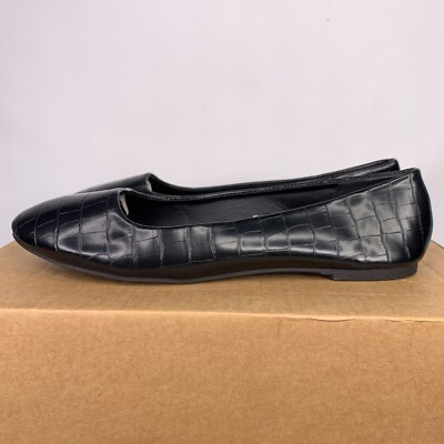 Krush Animal Kroko-Flats schwarz Damen UK 8 gebraucht   stilvoll & günstig
