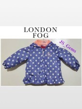 London Fog Girls Purple Coat With White Polka Dots 18 Months Baby