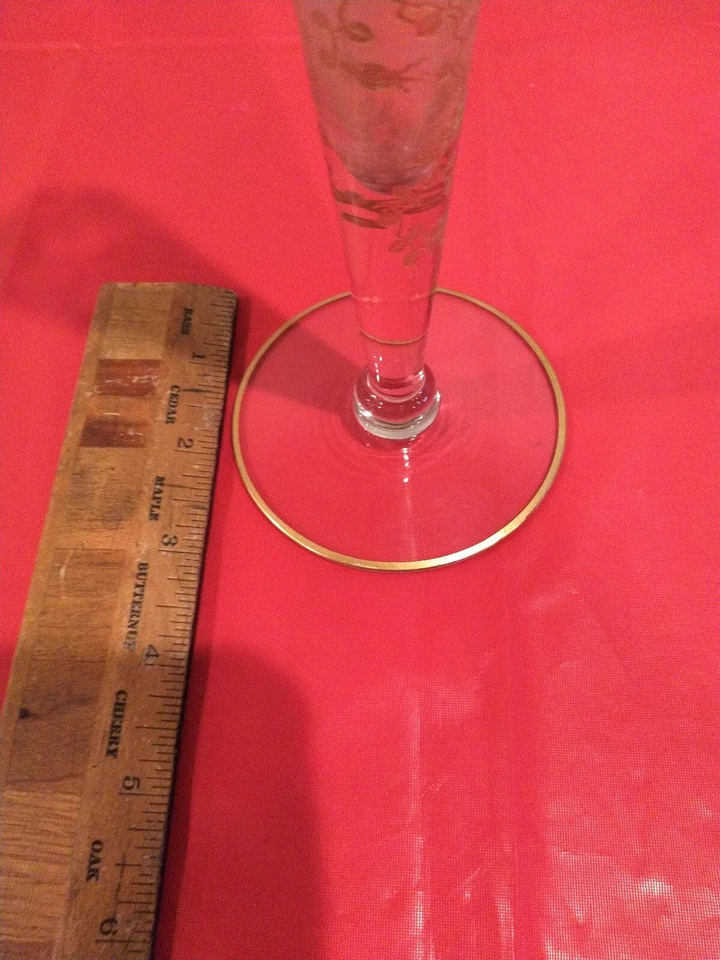 Vaso de flores decorativo de vidro com incrustação de ouro 10" - Imagem 3 de 4