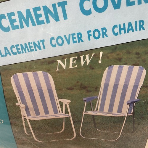 One Piece Replacement Cover For Lawn Chair Vinyl Coated Polyester Green White - Picture 4 of 7