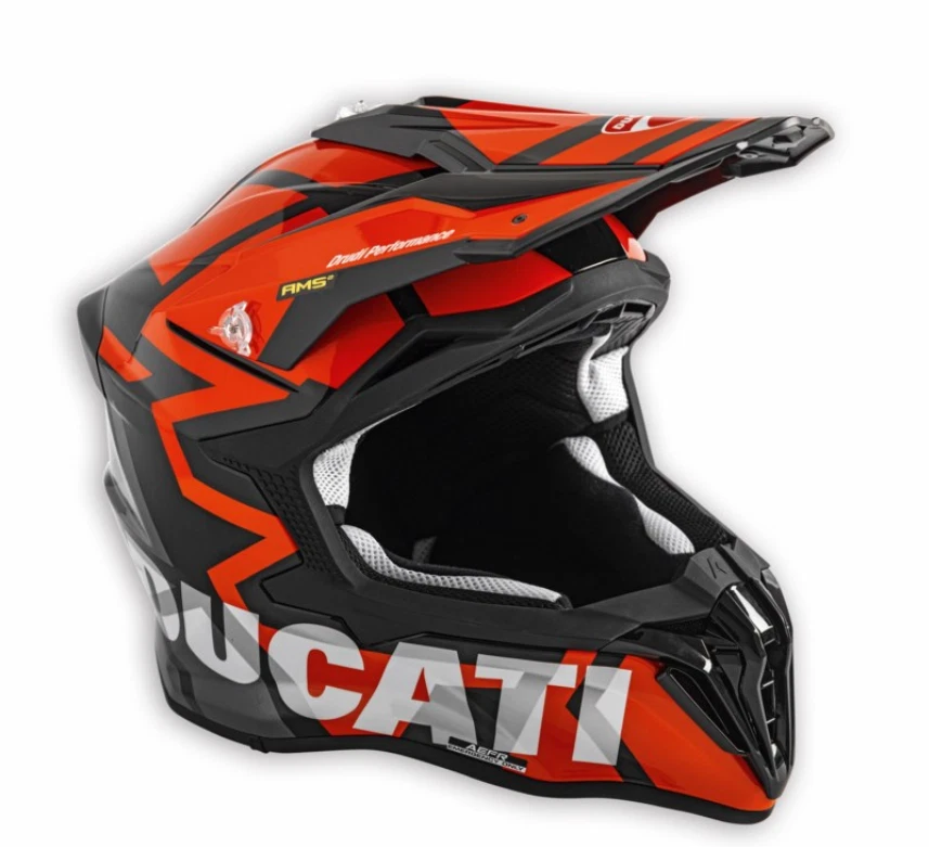 DUCATI Airoh JARGON Enduro Helm Helmet Integralhelm grau rot NEU - Bild 2 von 3