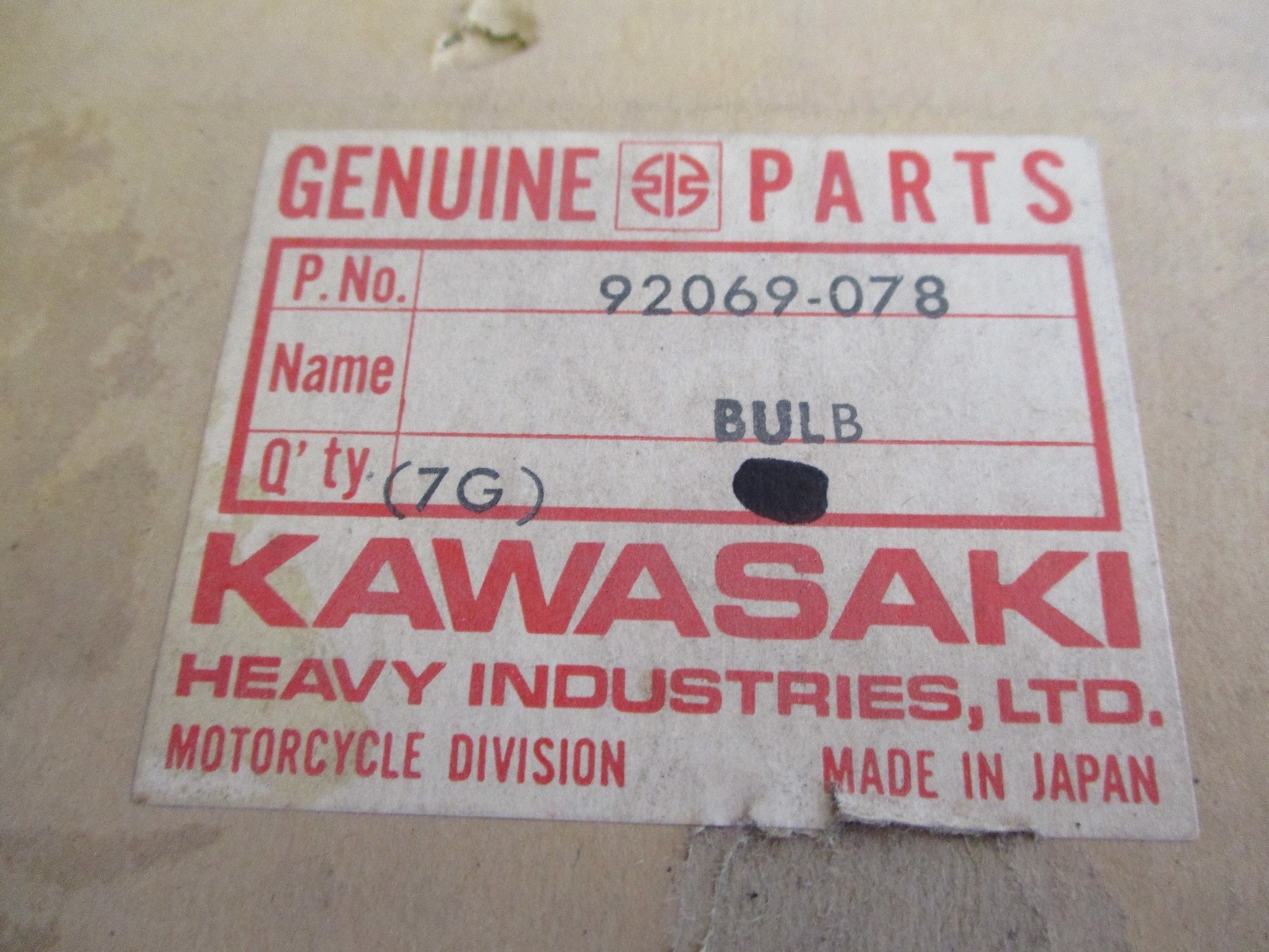Kawasaki OEM New bulb 92069-078 | eBay