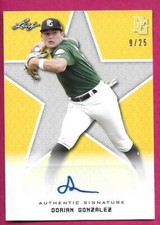 2020 Leaf Perfect Game National Baseball DORIAN GONZALEZ Yellow Autograph 9/25