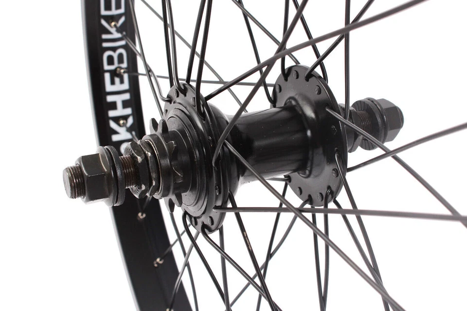 BMX Laufradsatz KHE MVP Alu 36 Loch schwarz 9T Ritzel Felgenband Made in Germany - Bild 3 von 4