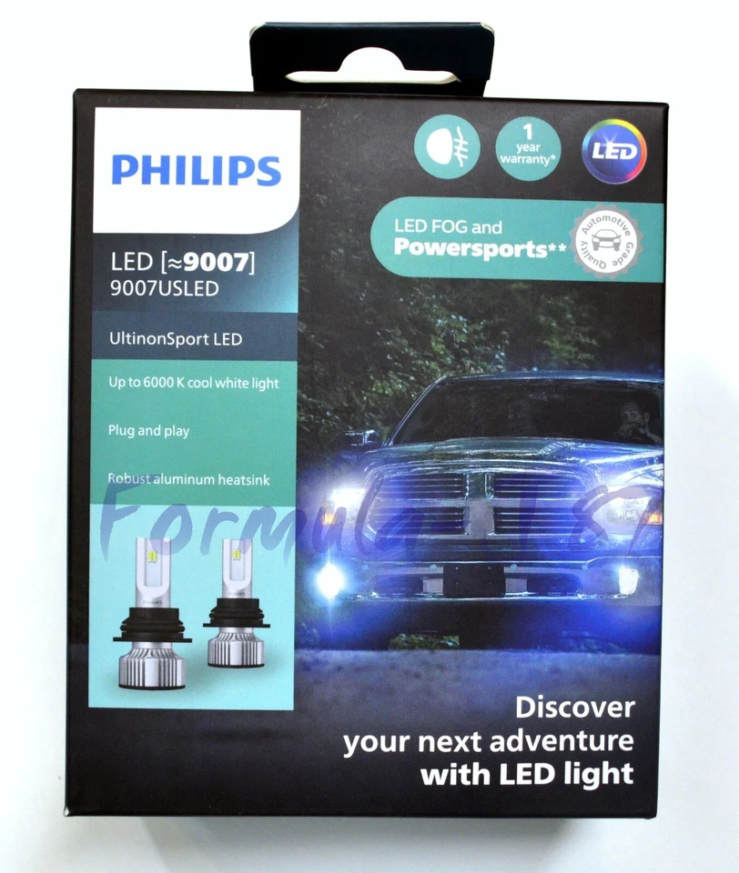 Philips UltinonSport LED White 9007 HB5 Two Bulbs Head Light Plug Play Upgrade - Image 3 of 4