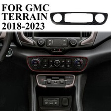 Tapicería de panel de ajuste de aire acondicionado de control central estilo fibra de carbono para GMC Terrain