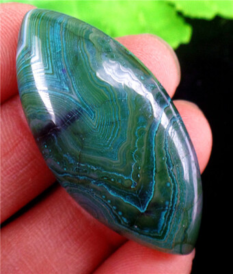40x20x6mm Green&Black Dragon Veins Agate Marquise Cab Cabochon AD65229