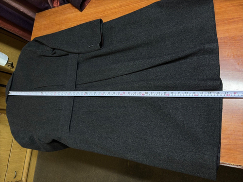 Vintage Double Breasted bespoke Classic pure Wool Belted suit Overcoat 46R 48R - Picture 24 of 24