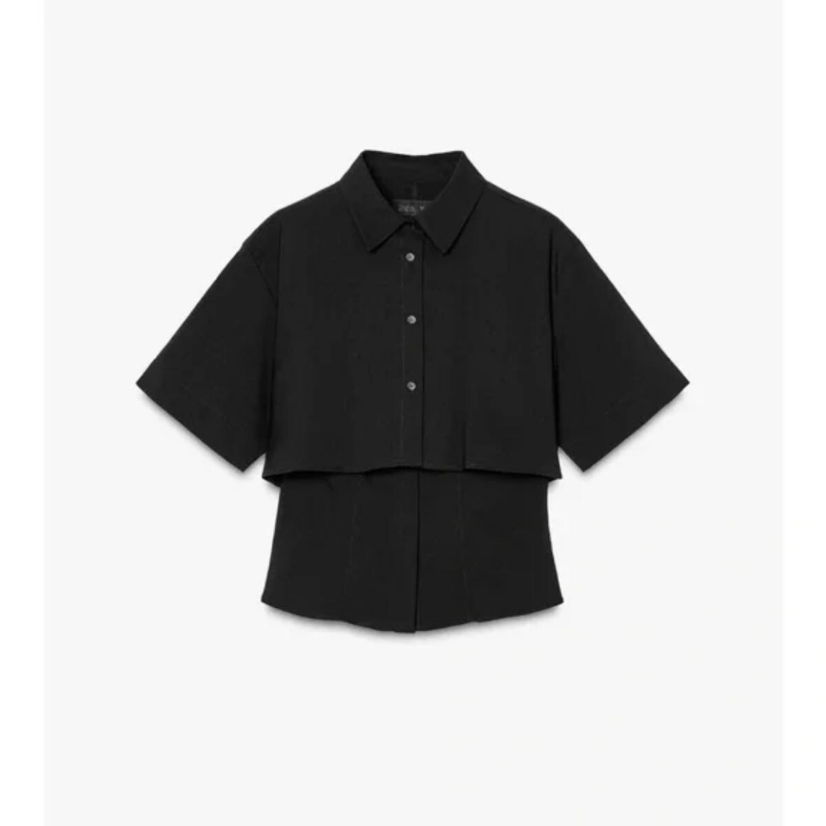 ZARA DOUBLE LAYER SHORT SLEEVE SHIRT | eBay