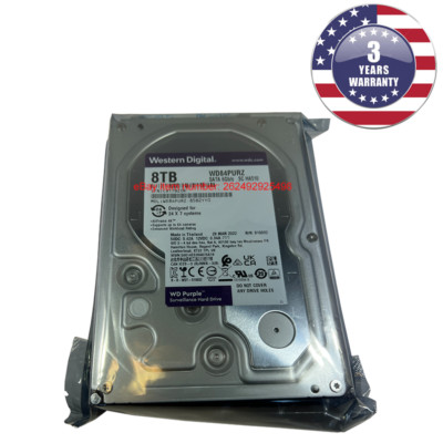 New Western Digital Purple 8TB Surveillance Hard Drive 3.5'', 3-Year Warranty