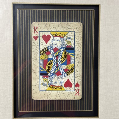 King Playing Card Art Professional Framed 18  x 21.5  Art Deco - Gallery Bought