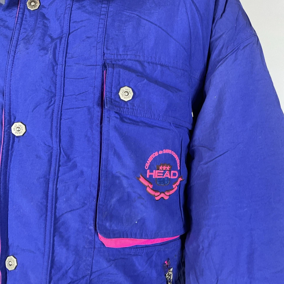 De colección Años 80 90 TYROLIA by Head Chaqueta Esquí Abrigo XL Invierno Abrigo Neón Rosa Azul Puffer Foto 4 de 4