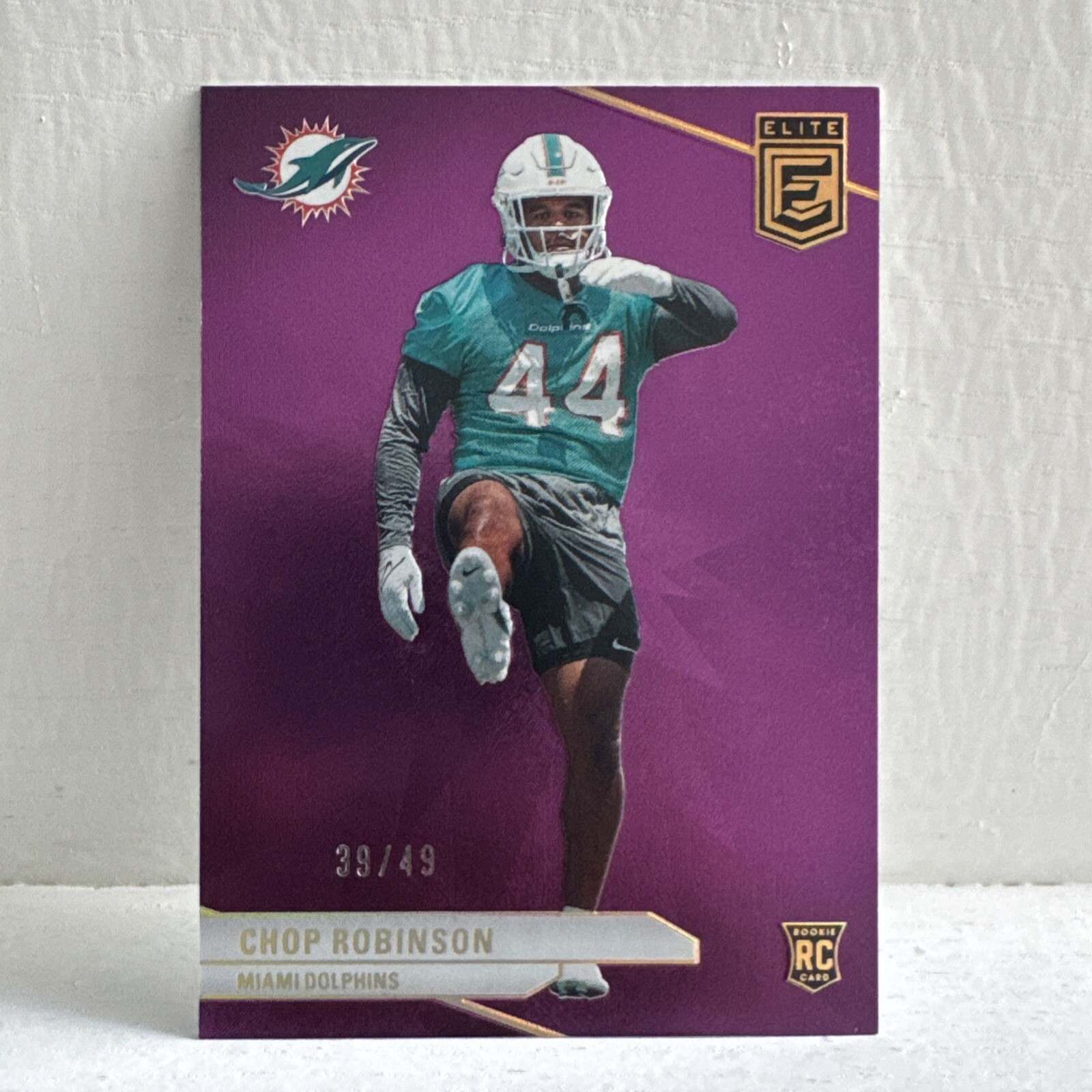 2024 Donruss Elite Football #140 Chop Robinson Purple RC /49 Miami Dolphins