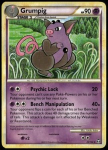 Grumpig Rare - HGSS Triumphant 23/102 2010 LP+ Pokemon Card