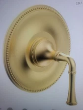 Phylrich Beaded 7 1/4" Mini Thermostatic Shower Trim Lever Handle burnished gold