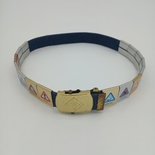 Cub Scouts Adjustable Belt 28" Brass Buckle 15 Activity Slides Merit Badges