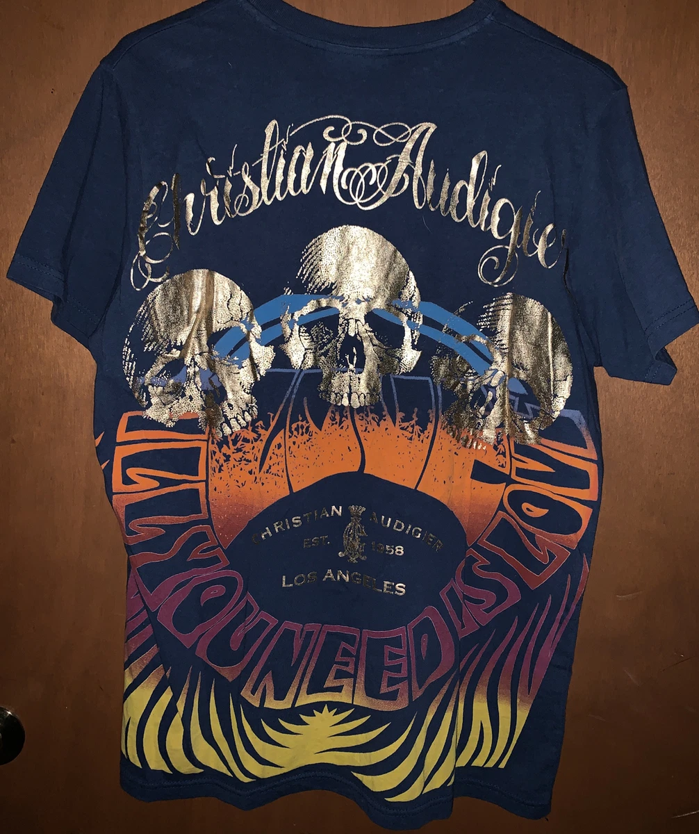 Christian Audigier All You Need Is Love T Shirt Sz M