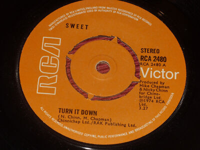 Sweet:  Turn it down     original 1974   EX   7''