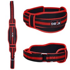 Weight Lifting Belt Training Gym Fitness Bodybuilding Back Support Workout Red