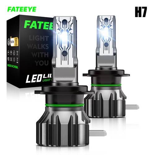 FateEye H7 LED 44000LM - Kit De Faros H7 LED 200W 6500K Blanco Anti-Fallo Extremadamente Luminoso, Para Reemplazar Lámparas Y De Xenón H7 De Automóvil, Paquete De 2 - 6