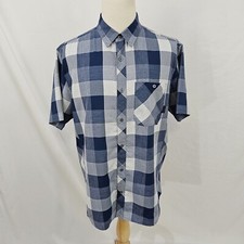 Orvis Trout Bum Plaid Shirt Men's Lightweight Poly Blue White Large