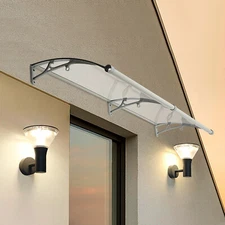 Self-cleaning For Sun UV Protection Front Door Aluminum Arch Rainshed W/ Sink