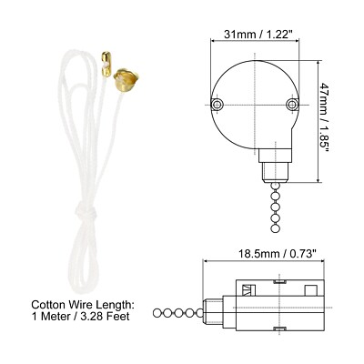 Ceiling Fan Switch 3 Speed 4 Wire ZE-208S Pull Chain Switch