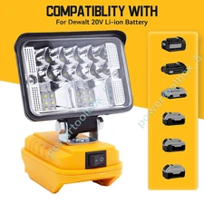 Upgraded LED Work Light Suitable For Dewalt 20V 60V MAX DCB205 Li-Ion Battery US