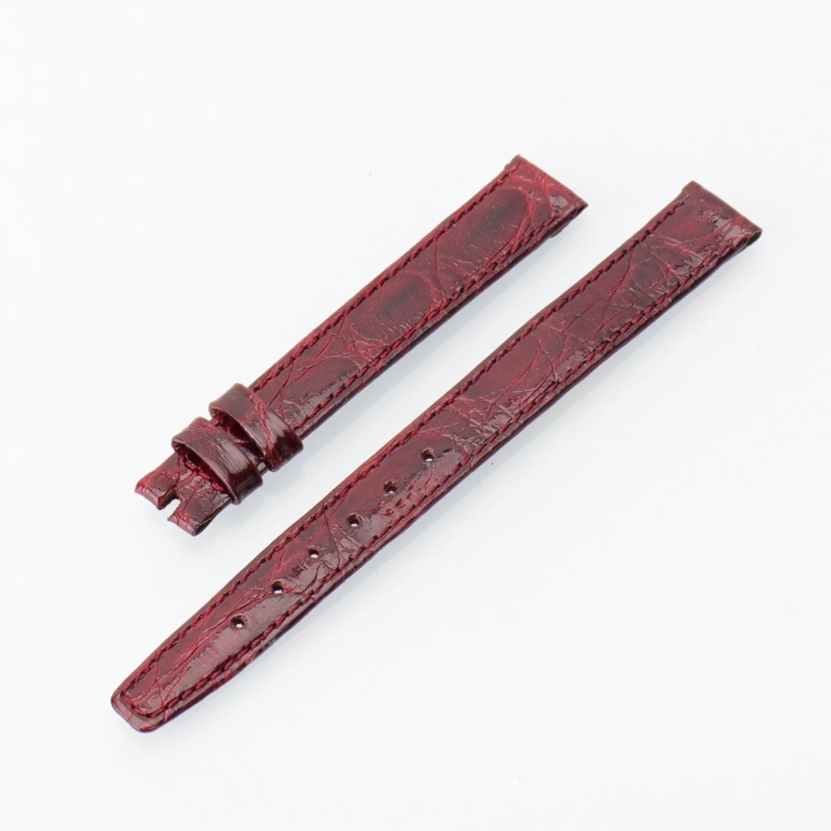 Bracelet Cuir Bordeaux Pour Montre Universal Genève – 13 Mm, Dame Or, Vintage Suisse