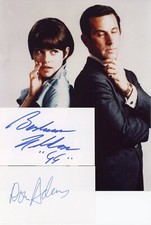 Don Adams & Barbara Feldon - Signed Index Cards w/ Photograph + COA