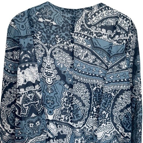 NEW Show Me Your MuMu Blue Bailey Paisley Long Sleeve Romper Women’s Size S - Picture 7 of 11