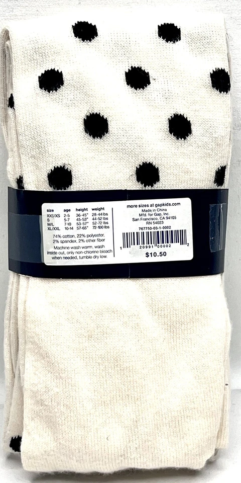 Medias con patas de lunares blancas y negras GAP KIDS. Talla S Foto 2 de 2