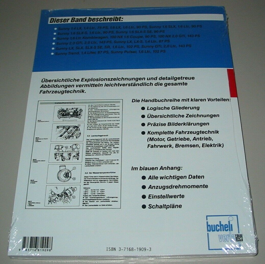 Thumbnail - Reparaturanleitung Nissan Sunny Lx Slx 100 Nx Gti 75 - 143 Ps Buch Neu