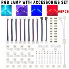 95pcs / set 4-pin RGB LED-Anschluss LED-Streifen Steckverbinder Zubehör Kit