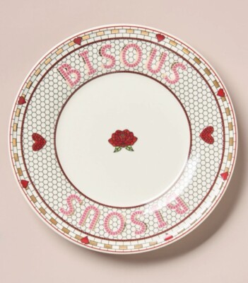 Anthropologie Bistro Tile Valentine Dessert Plate 8