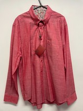 GABICCI MENS PURE COTTON LS SHIRT IN RED SIZE L BNWT (S170)