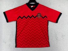 Federacion Mexicana Soccer Jersey Youth Large Red Chevron De Futbol Asoc Poly