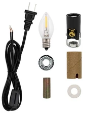 Small Christmas Tree Wiring Kit with 0.7 watt LED Bulb, E12 Candelabra Base