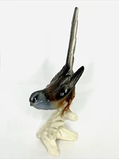 VTG Long Tail Flycatcher Bird Glazed Porcelain Marked 4229 WESTERN GERMANY