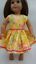 thumbnail 3  - Butterfly Party Dress 18 in Doll Clothes Fits American Girl dolls Yellow Pink