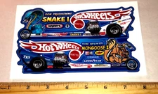 Hot Wheels SNAKE and Mongoose Front Engine Wild Wheelie Dragsters Sticker Large