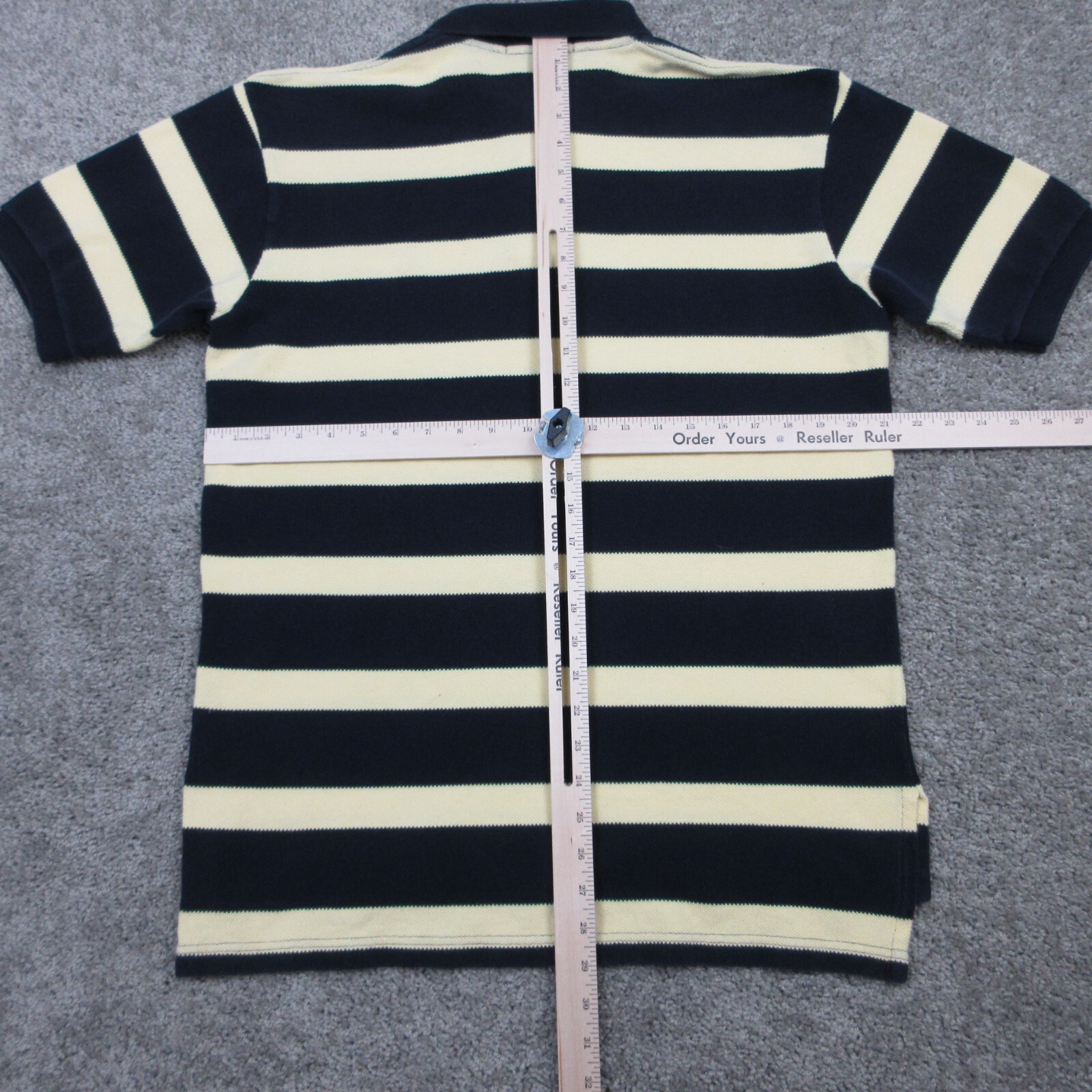 Polo Ralph Lauren camicia uomo grande giallo navy righe pony cotone golf rugby