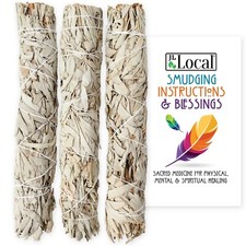 9" Inch California White Sage Smudge Sticks Bundle  Smoke Cleanse  Extra Large