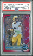 2022 Bowman University Kenny Pickett RED SHIMMER Refractor /10 PSA 10 POP 1