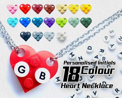 Heart Necklace Pendant｜Personalised Initials｜18 Colours｜Made