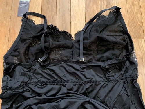 Plus Sz 26/28 Cacique Babydoll Chemise Lingerie Black Sexy Slip 3X Gown Sparkle - Picture 5 of 8