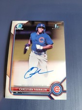 2022 Bowman Chrome #CPA-CF Christian Franklin Prospect Auto Chicago Cubs