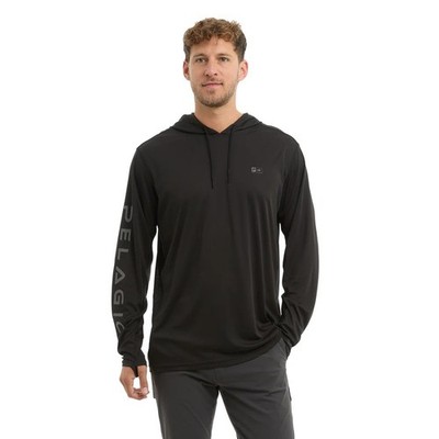 Pelagic Vaportek Hooded Rusted Icon Gr. S - XXXL Black UV-Shirt Meeresangeln